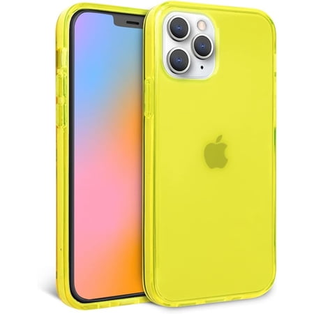 FELONY CASE - iPhone 11 Pro Max Neon Yellow Clear Protective Case, TPU and Polycarbonate Shock-Absorbing Bright Cover - Crack Proof with a Gloss Finish - Full iPhone Protection