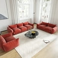 thumbnail image 4 of bokifol 3Pcs Sectional Sofa Sets, Modern Upholstered Couch Set Sofa with Single Sofa Armrest for Living Room Apartment,Orange, 4 of 7