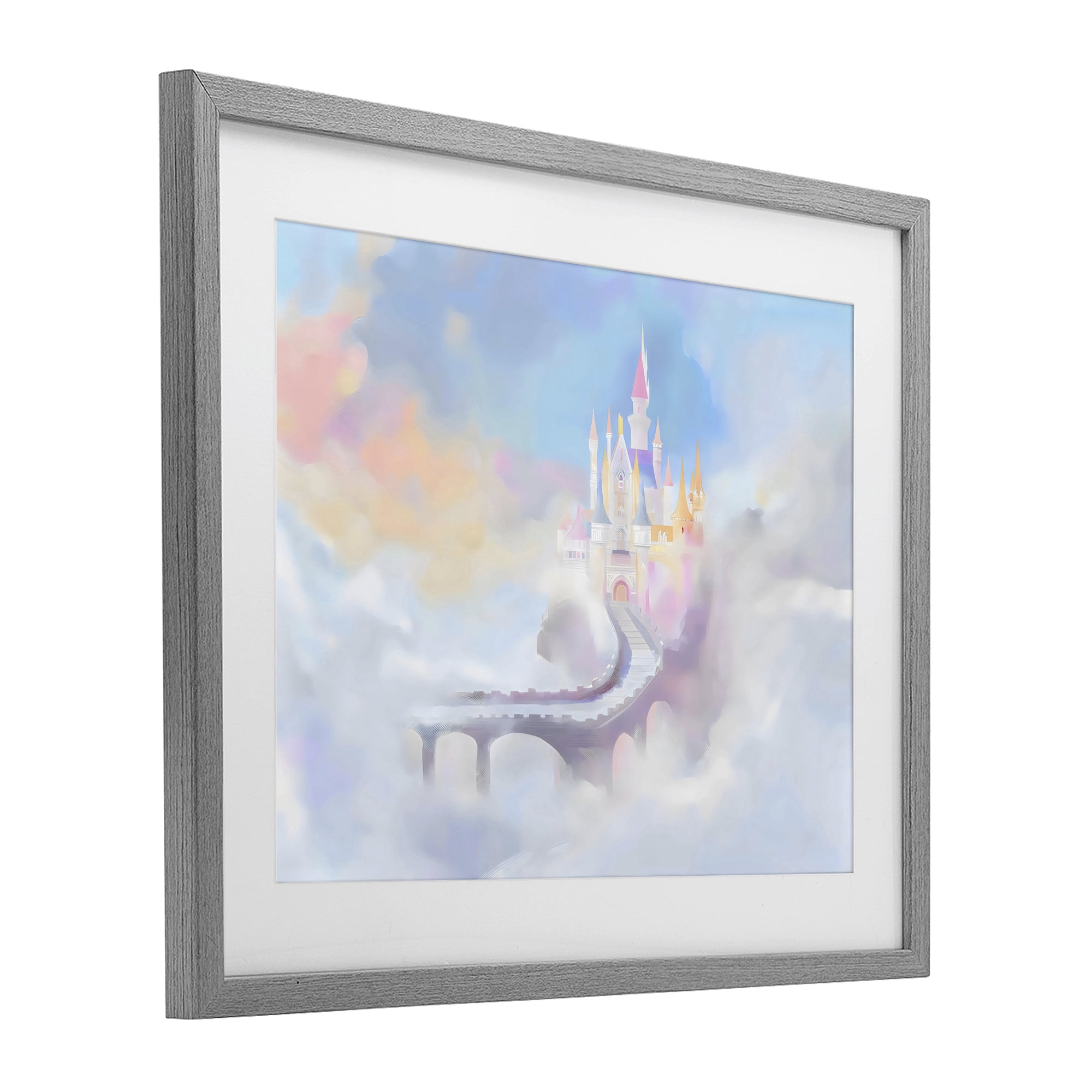 Stupell Industries Enchanted Bridge To Castle Gray Framed Print Under Glass, design by Arlington Prints