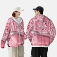 thumbnail image 4 of Daiia Glittering Pink Bathtub UPF 50+ Sun Protection Hoodie Jacket Lightweight Long Sleeve Sun Shirt for Women Men with Pocket Hiking Outdoor-Small, 4 of 7