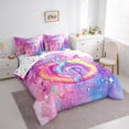 thumbnail image 3 of Homewish 3D Music Melody 7-Piece Bedding Comforter Set,Colorful Musical Notes King Bedding Sets,Pink Purple Ombre Bed Sheets For Girls Kids,Super Cozy Room Decor Reversible, 3 of 8