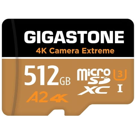[5-Yrs Free Data Recovery] Gigastone 512GB Micro SD Card 4K Camera Extreme MicroSDXC Memory Card for GoPro Action Camera Nintendo-Switch DJI UHD Video R/W up to 100/60MB/s UHS-I U3 A2 V30 C10