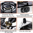 thumbnail image 6 of Hothit Portable 2 Burner Propane Stove Gas Cooktop Tempered Glass 28600 BTU,Black, 6 of 6
