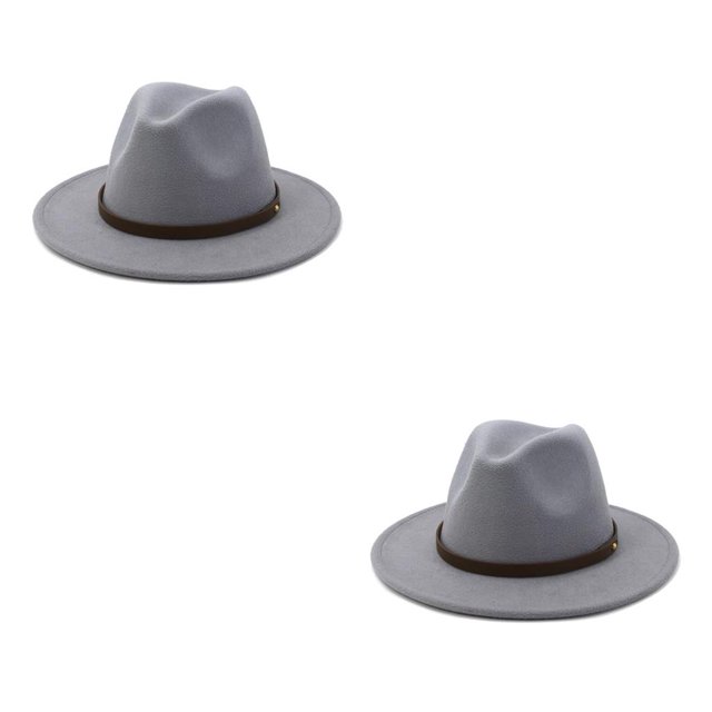 Sombrero Sonducket con hebilla de cinturón grande Gris claro 58cm