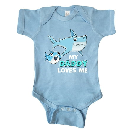 

Inktastic My Daddy Loves Me with Cute Sharks Gift Baby Boy or Baby Girl Bodysuit
