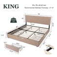 thumbnail image 7 of Amolife King Size Platform Bed Frame with Diamond-stitched Headboard and 4 Drawers, Beige, 7 of 7