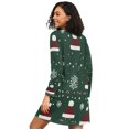 thumbnail image 2 of FORMRS Womens Long Sleeve Nightgowns Crew Neck Sleep Shirt Soft Pajamas Sizes S-3XL, Christmas Santa Hats, 2 of 8