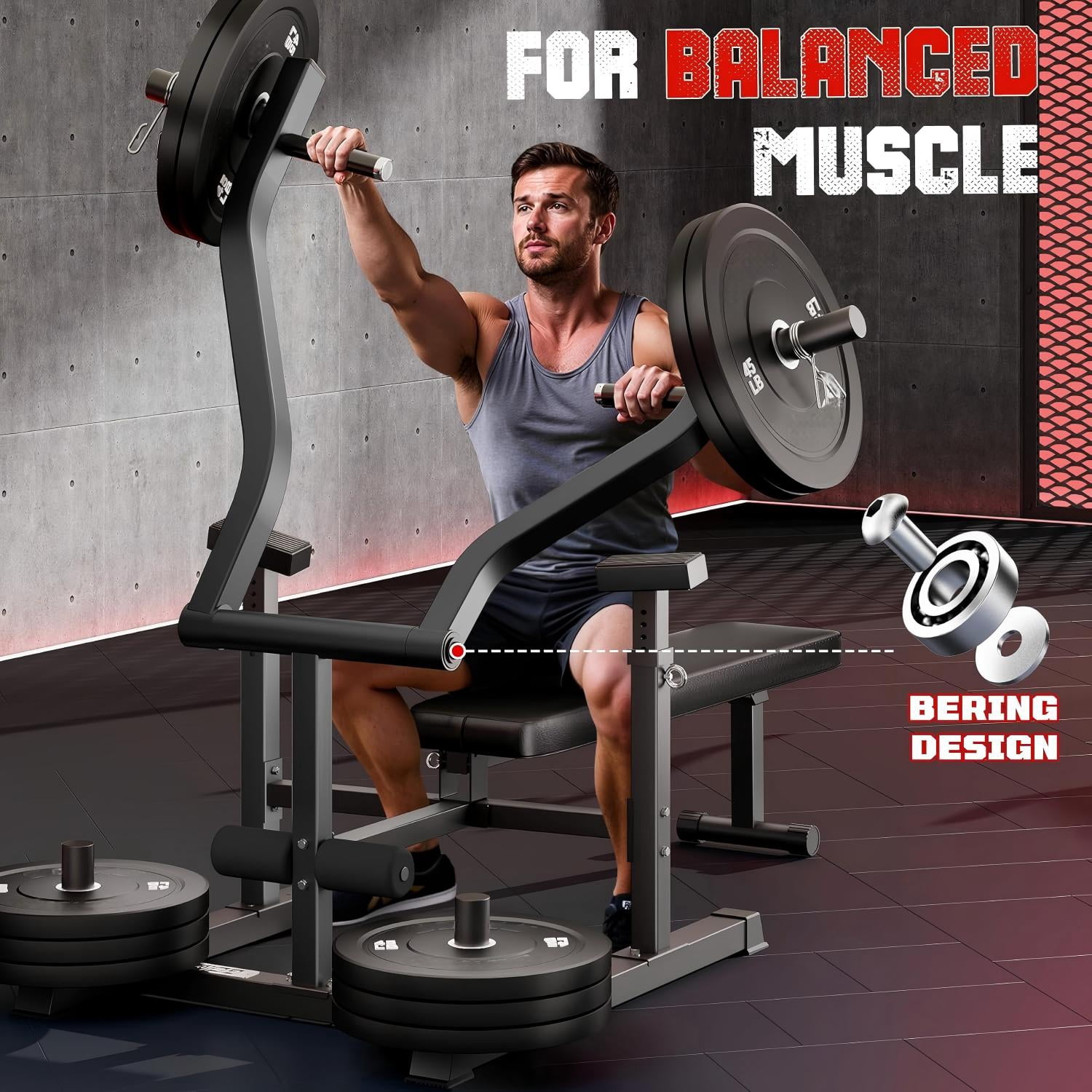 Chest Press Machine, Weight Bench Press Machine with Independent Arms, Adjustable Flat Incline Bench Press for Chest, AB Workout Home Gym Equipment