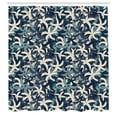thumbnail image 2 of Ambesonne Floral Shower Curtain, Botanical Blossoms Leaves, 69"Wx84"L, Dark Violet Blue Teal, 2 of 4