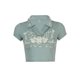 thumbnail image 5 of SAYOO Tops de Manga Corta para Mujer con Solapa, Estampado Floral de Letras Versión Flaca Ombligo Ropa de Verano SAYOO  Casual, 5 of 9