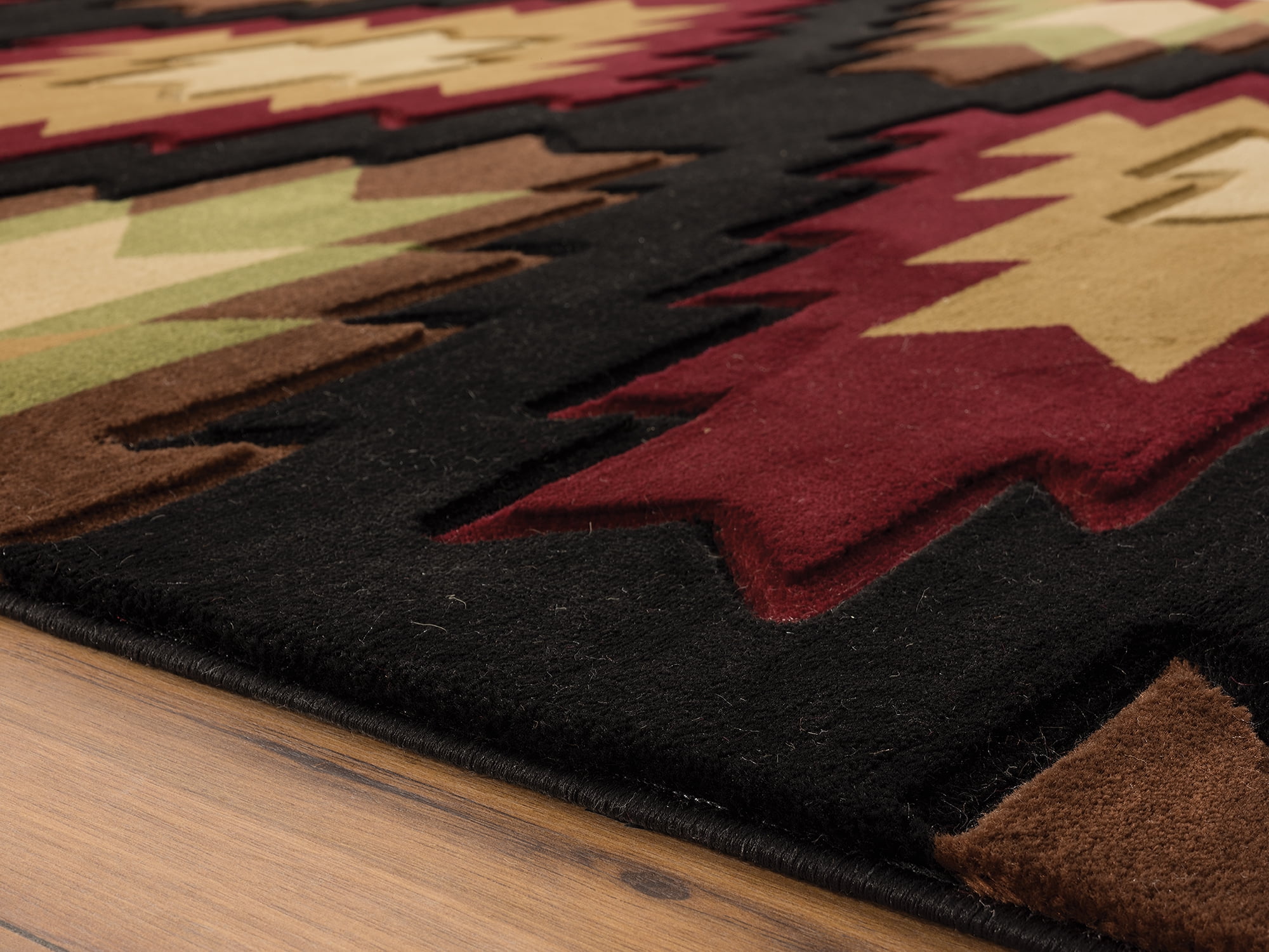 United Weavers Rustic Forest Cave Creek Multi Hand-Carved Area Rug or Runner