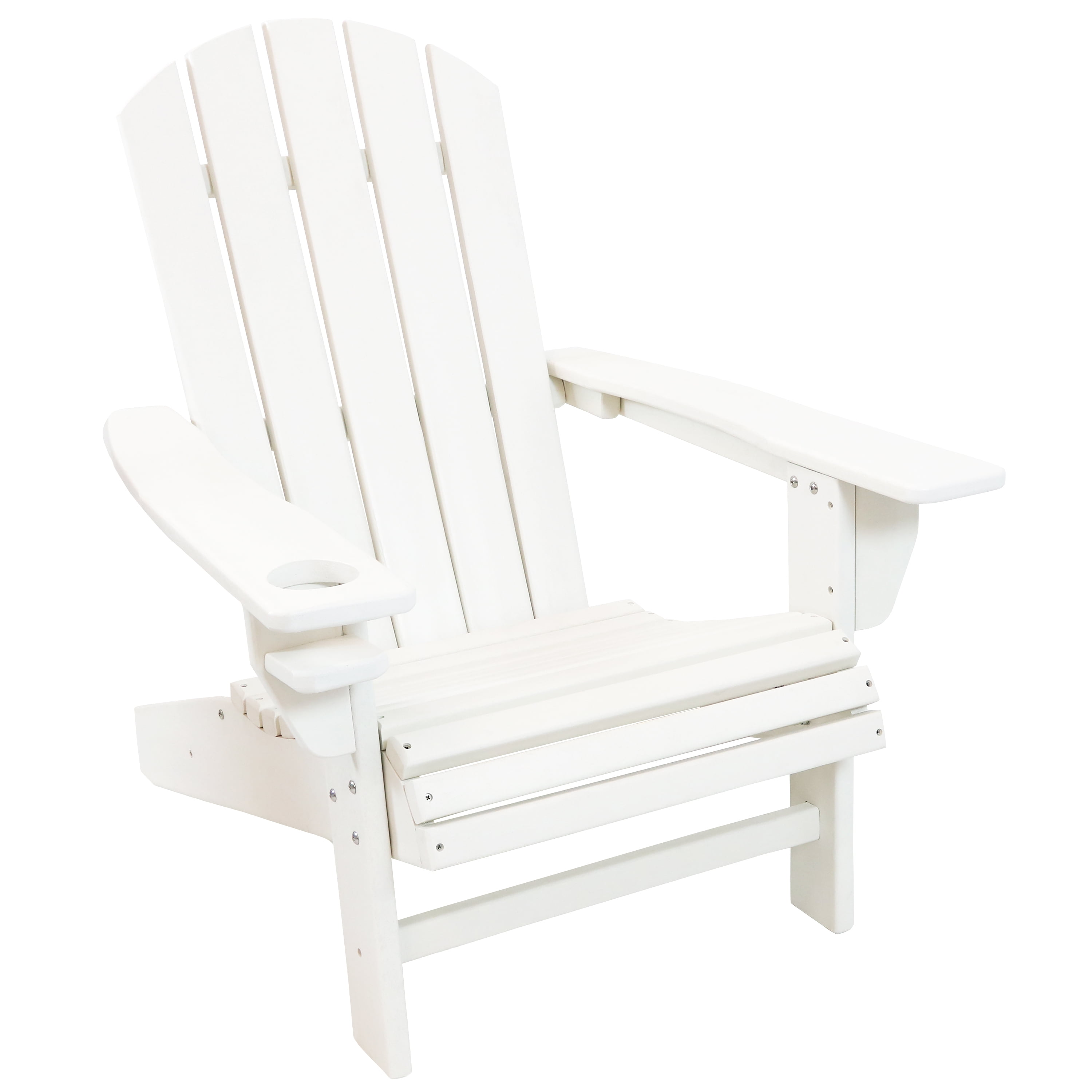 Sunnydaze Plastic AllWeather Outdoor Adirondack Chair with Drink