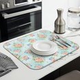 thumbnail image 3 of Pioneer Flower Floral Print Pattern Kitchen Dish Drying Mat 1 Pack, Ultra Absorbent Microfiber Drainer Mat, 16"x18", 3 of 6