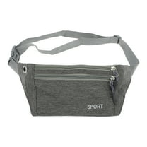 Unique Bargains 1 Pc Breathable Running Belt Solid Fanny Pack for Sports to Carry Phone Keys Black Gray