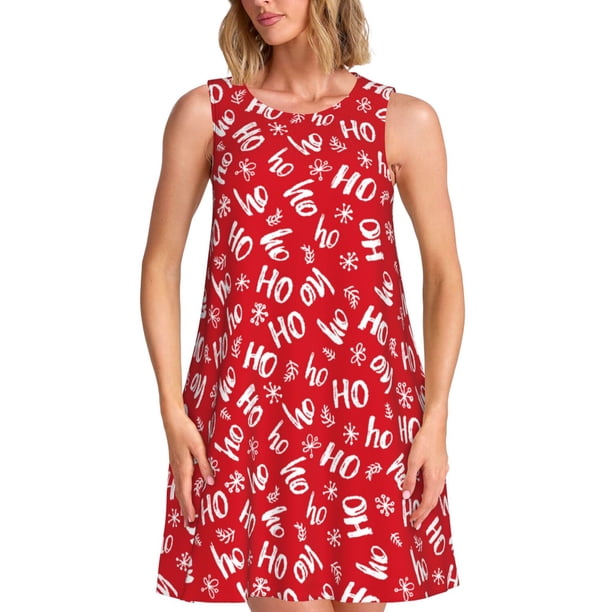 Fotbe Hohoho Vestido de Verano sin Mangas para Mujer – Vestido Midi Línea A, Estilo Camiseta Floral, Vestido Playero Casual y Fluido