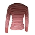 thumbnail image 5 of Qmyliery Women Long Sleeve Knit Tops Casual Striped 3/4 Button Pullover Shirt with Pockets for Club Streetwear,S/M/L/XL, 5 of 6