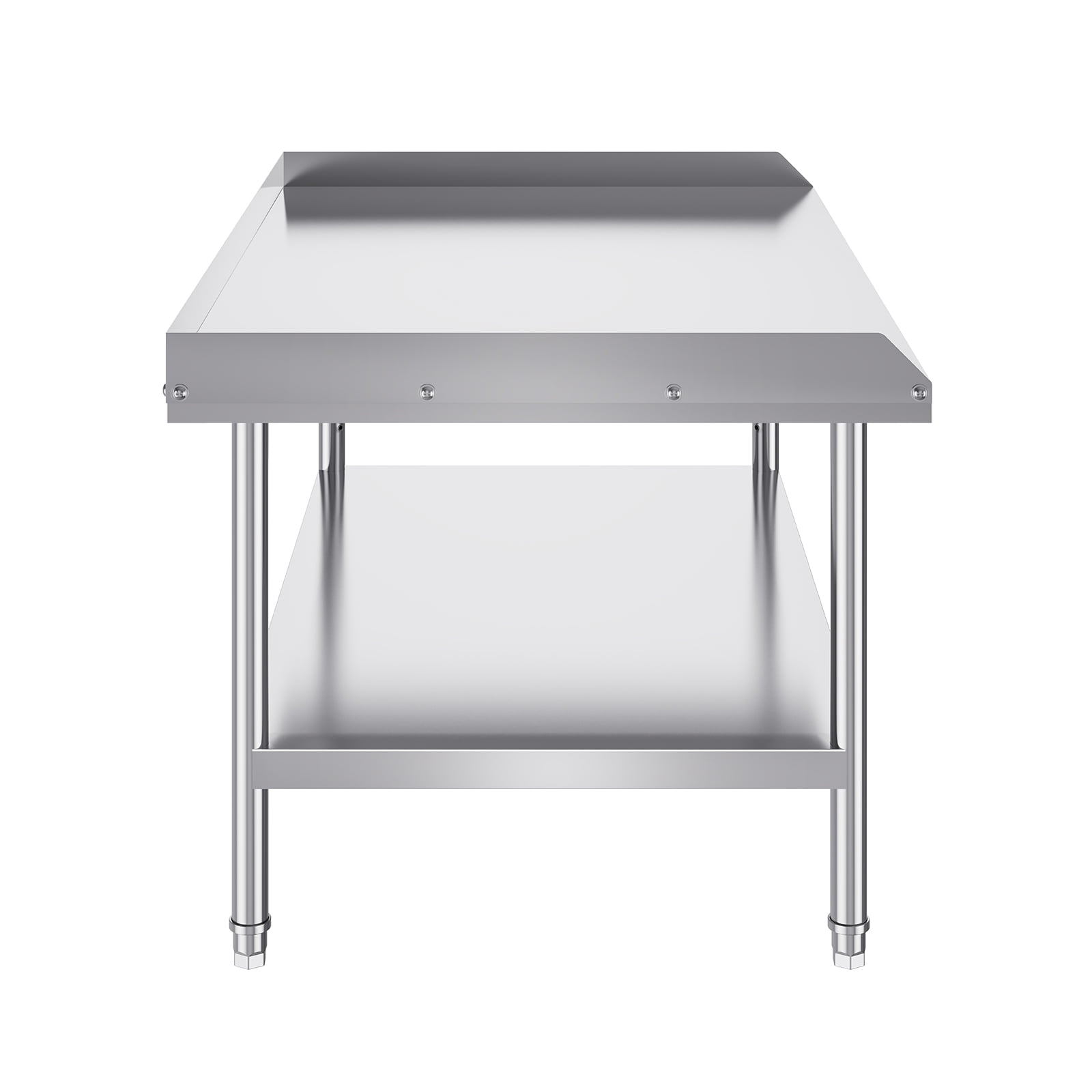 VEVOR Stainless Steel Work Table,30 x 48 x 26 Inch Commercial Food Prep Worktable,3-Sided Backsplash Heavy Duty Prep Worktable,Metal Work Table with Adjustable Height for Restaurant Home Hotel