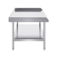 thumbnail image 1 of KFFKFF Commercial Grade Stainless Steel Table, Dimensions 30 x 48 x 26 Inches, 3-Sided Backsplash Robust Prep Station, Adjustable Height Metal Workstation for Hospitality Industry and Domestic Use, 1 of 9
