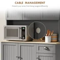 thumbnail image 5 of LiviNest Kitchen Pantry Storage Cabinet: Modern Farmhouse Coffee Bar Cabinet with Adjustable Shelves & Cable Management - Rustic Gray Kitchen Storage Unit for Small Spaces & Coffee Enthusiasts, 5 of 6