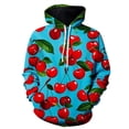 thumbnail image 3 of Nueva sudadera con capucha divertida con estampado de cerezas, moda de otoño, ropa deportiva con patrón de frutas, diseño informal y holgado, sudadera con capucha de calle para hombre 2024, 3 of 4