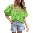 thumbnail image 1 of Remera PRETTYGARDEN Verano 2025 Encaje Cuello en V Verde Talle L, 1 of 7