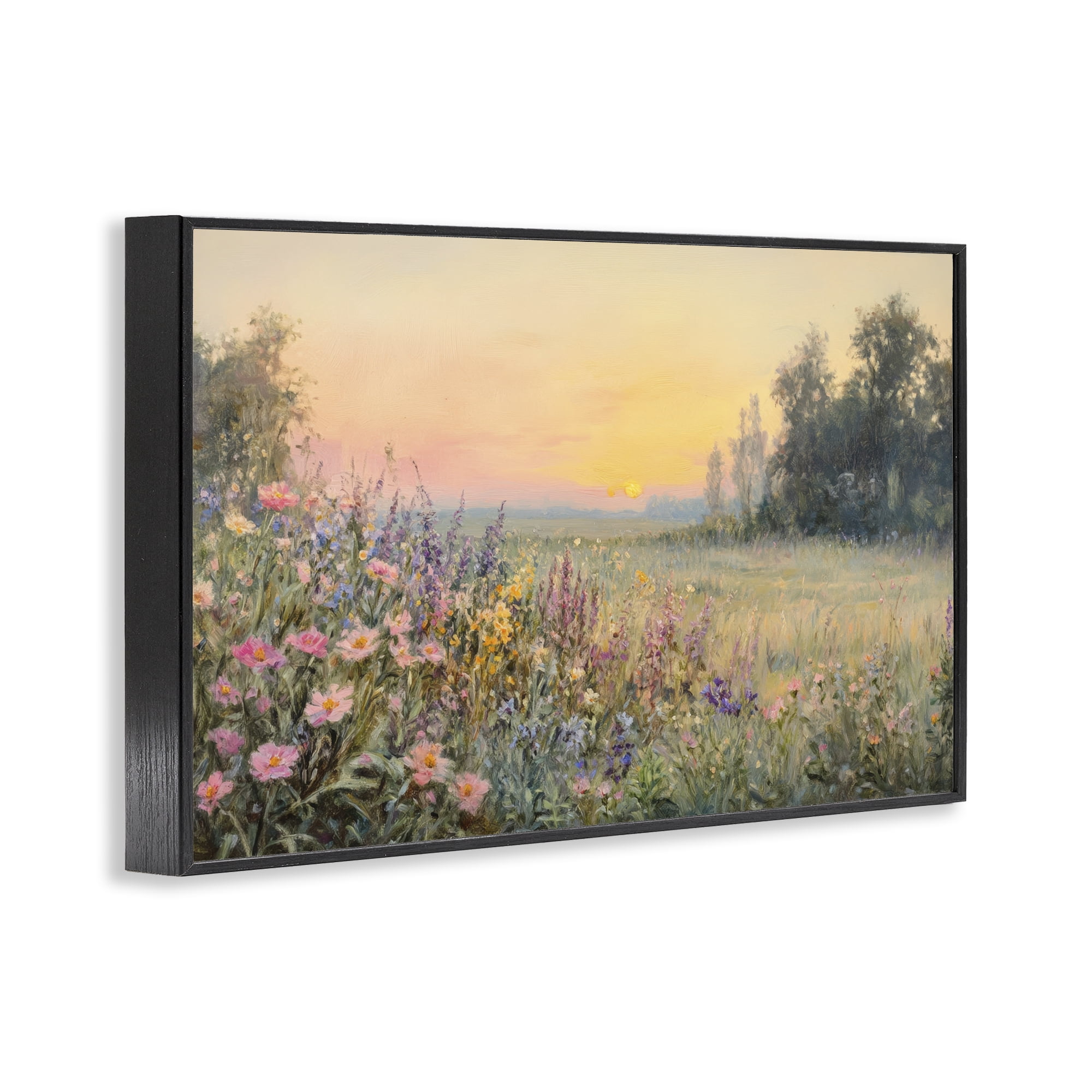 Stupell Industries Serene Twilight Meadow Black Framed Giclee Art, design by Petal Prints Design