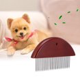 thumbnail image 4 of Peine de pelo para el cuidado de los dientes de acero inoxidable para perros y gatos con mango de madera (aguja gruesa), 4 of 8