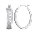 thumbnail image 2 of Forever Facets Diamond Accent Bold Hoop Earrings in Rhodium over Bronze, Adult Female, 2 of 6