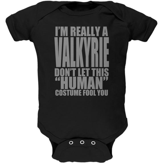 Halloween Human Valkyrie Costume Soft Baby One Piece Black 9-12 M