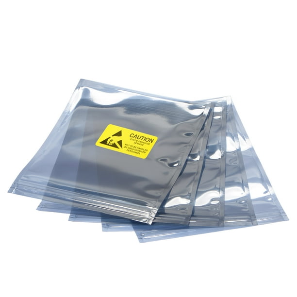 MECCANIXITY Anti Static Bags Shielding Bag 25pcs 6x8inch(15x20cm) Open Top  with Labels for Hard Drive HDD SSD