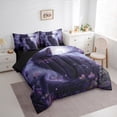 thumbnail image 3 of Feelyou Mystic Black Cat Bedding Comforter Set 7pcs for Teen, Groovy Daisy Floral King Bedding Sets, Hippie Tribal Animal Reversible Bed Sheets, Luxury Bedroom Decor, 3 of 7