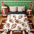 thumbnail image 3 of Erosebridal Watercolor Football Twin Bedding Sets, Soft Sports Bedding Comforter Set for Boys and Girls, Black Reversible 7-Piece, 3 of 6