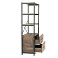 thumbnail image 5 of Fithood Industrial Wood Bookcase Retro Bookshelf Storage Display Rack Utility Book Shelf, 5 of 5