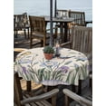 thumbnail image 2 of Outdoor Tablecloths with Umbrella Hole & Zipper, Spring Flowers Round Tablecloth 54 Inch, Vintage Floral Leaves Birds Farmhouse Plaid Waterproof Table Cloth, Patio/Pool/Picnic Table Covers, 2 of 8