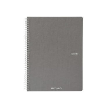Fabriano Ecoqua Original Spiral-Bound Notebook, 8.3 in x 11.7 in, A4, Lined, 70 Sheets, Grey