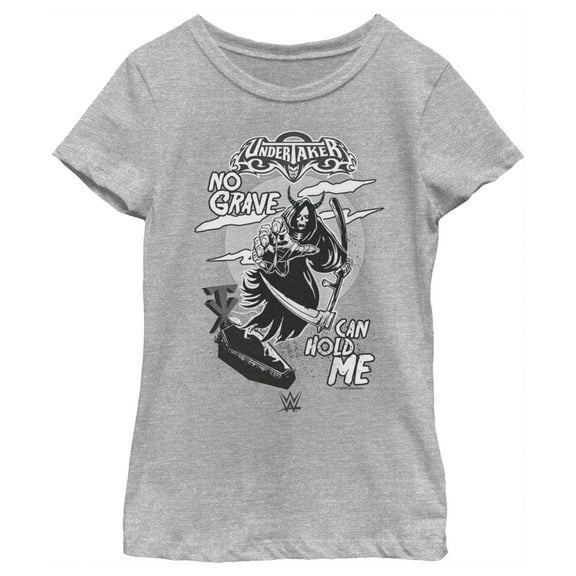 Girl's WWE Undertaker No Grave Can Hold Me Graphic Tee Athletic Heather Medium