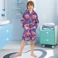 thumbnail image 5 of FORMRS Niños Bathrobe Unisex Hooded Robe Soft Plush Pajamas Sleepwear, Size 4-6T, Vibrant Art Flowers, 5 of 7