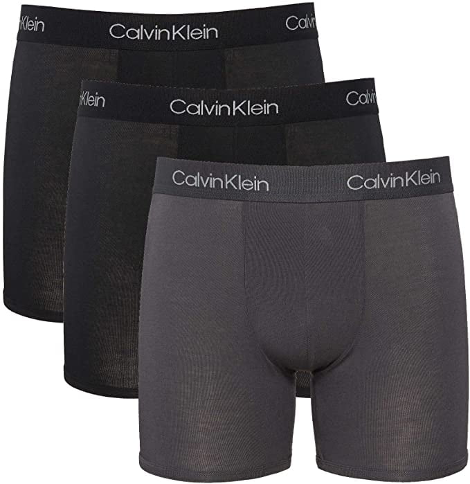 Calvin Klein Mens 3 Pack Body Modal Boxer Briefs (Medium, Black/Grey ...