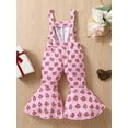 thumbnail image 3 of Bagilaanoe Toddler Baby Girl Valentine's Day Jumpsuit Sleeveless Heart Print Romper Overalls 6M 12M 18M 24M 3T 4T Kids Long Flared Pants Casual Outfits, 3 of 8