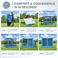 thumbnail image 5 of COBIZI 8x8 Pop up Gazebo Tent, Ez up Screen House, Portable Outdoor Canopy with 3 Sidewalls, Carry Bag & Ground Stakes for Camping, Cerulean Blue, 5 of 8