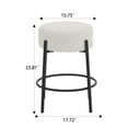 thumbnail image 7 of 24" Round Bar Stools Set of 2,Counter Height Stools with Teddy Fabric Upholstered,Backless Kitchen Island Stools,Backless Dining Seat with Metal Base, Beige, 7 of 7