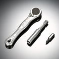 thumbnail image 2 of PENGGONG 12pcs Mini Ratchet Wrench Close Quarter Ratcheting Screwdriver Bits Set with 1/4" Drive, 2 of 7