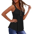 thumbnail image 6 of XFLWAM Womens Cute Babydoll Tank Tops Sleeveless Ruched Front Button Summer Peplum Flowy Going Out Y2K Camisole, 6 of 9
