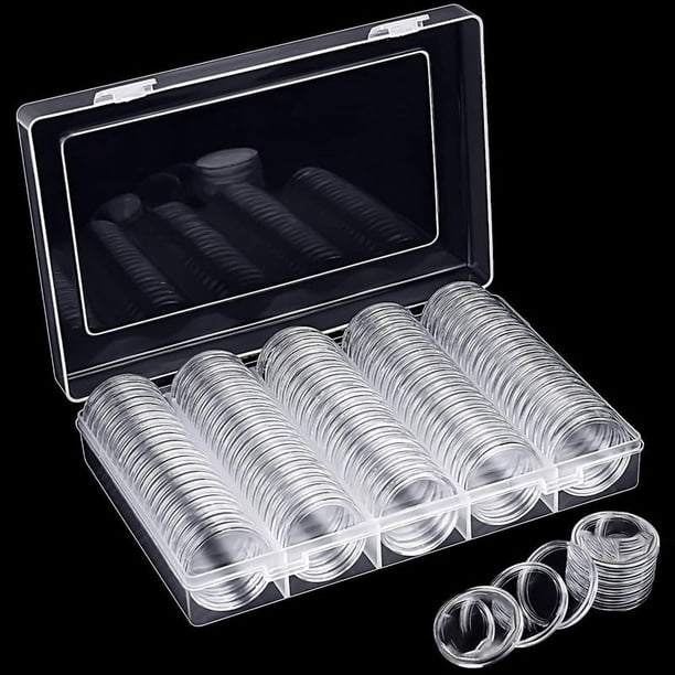 CáPsulas para Monedas de 30 Mm, Estuche Redondo de PláStico para Monedas con Caja Organizadora de Almacenamiento para Suministros de ColeccióN de Monedas (Paquete de 4)