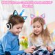 thumbnail image 3 of Audífonos para Niños Niñas Bebés Tablet Útiles Escolares Regalos, Audífonos Rosados para Niños con Cable Ajustable con Luz Oreja de Gato Plegables Over On Ear Diadema de Juego Viaje Regalos de, 3 of 5
