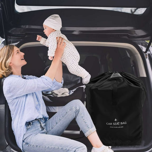 Grace Car Seat Travel Bag Waterproof Oxford Cloth Gate Check Bag with Padded Backpack Strap Universal Carseat Travel Backpack for Airplane Traveling