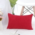 thumbnail image 2 of PiccoCasa Housse de Coussin Décorative en Velours Côtelé à Rayures de Maïs, Rouge 12 Pouces x 18 Pouces, 2 of 9