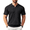 Black, variant on COOFANDY Men's Zipper Polo Shirts Short Sleeve Ribbed Knit Polo T Shirts Fashion Casual Golf Shirts
