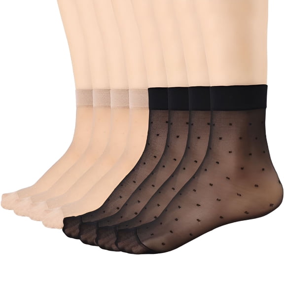TELOLY 12 Pairs Womens Sheer Ankle Socks Nude Stocking Summer Ultra Thin Cool See Through Silk Socks for Women Sheer Socks Women