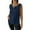 Navy, variant on Ohufall Cotton Linen Tank Tops for Womens Fashion Solid Color Casual Button V-Neck Sleeveless Blouses Women's Plus Size Loose Fit Sleeveless Tops